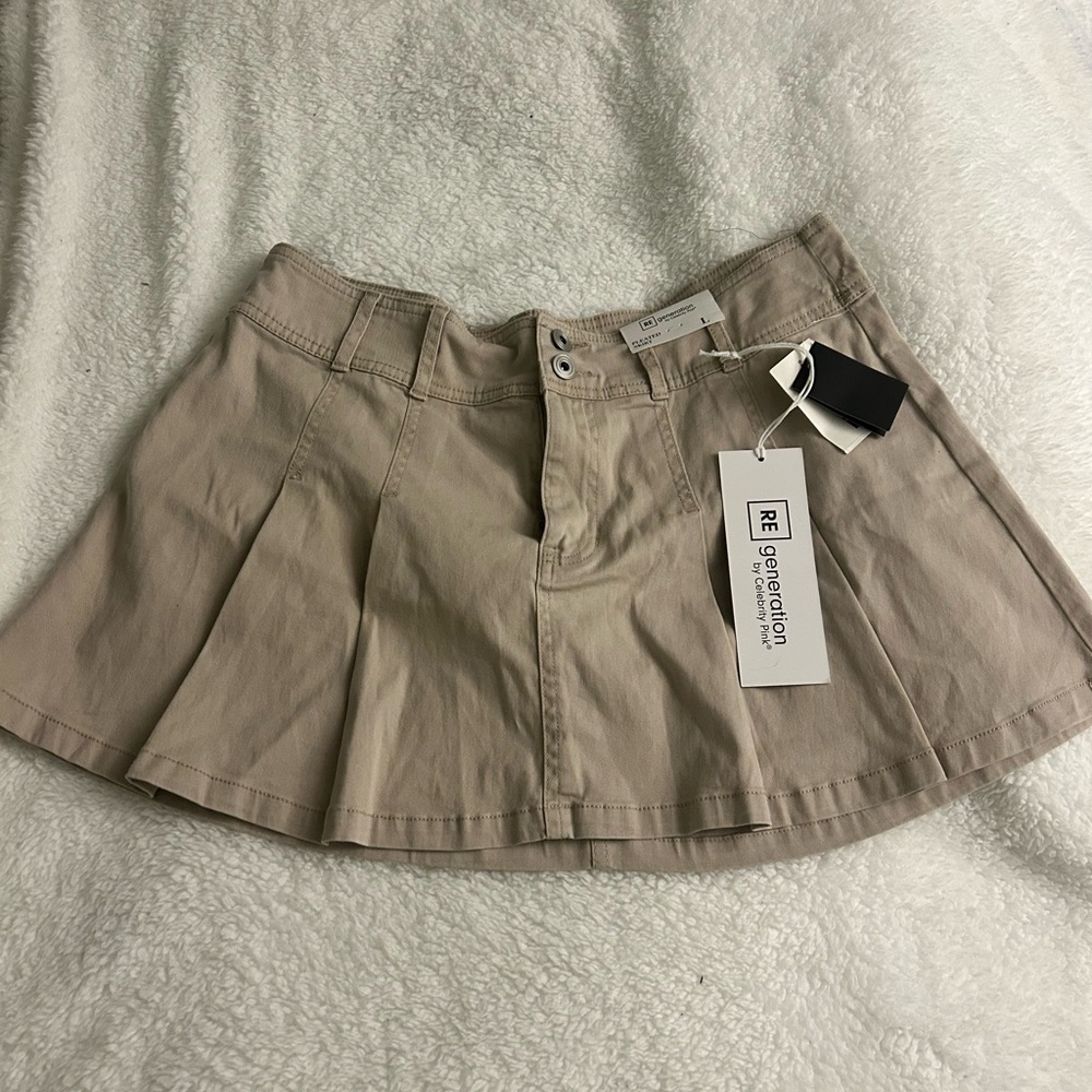 Beige Mini Skirt